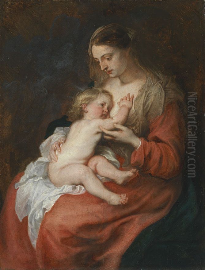 Maria mit Kind Oil Painting by Sir Anthony Van Dyck
