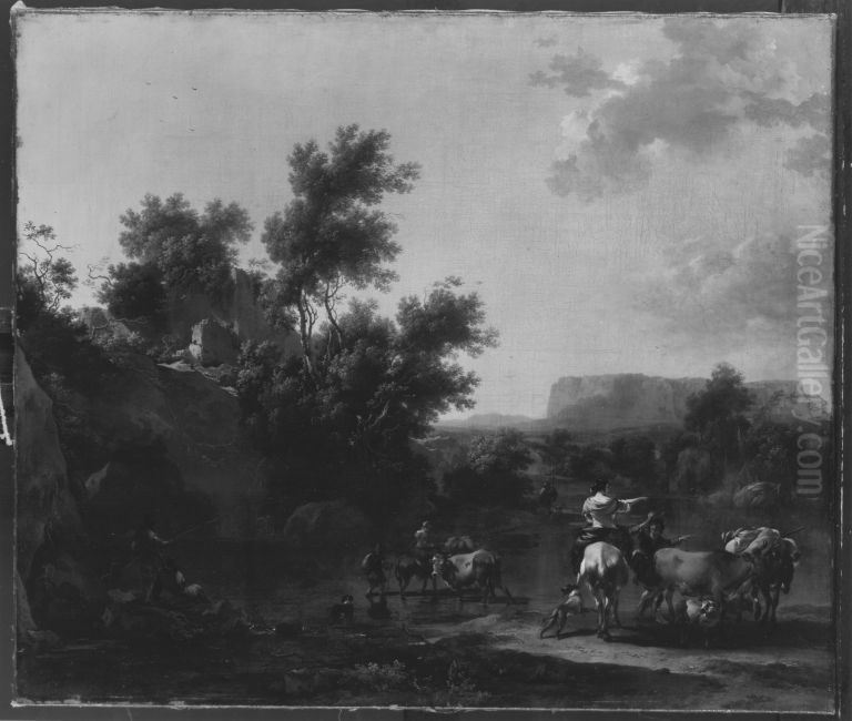 Italienische Landschaft Oil Painting by Nicolaes Pieterszoon Berchem