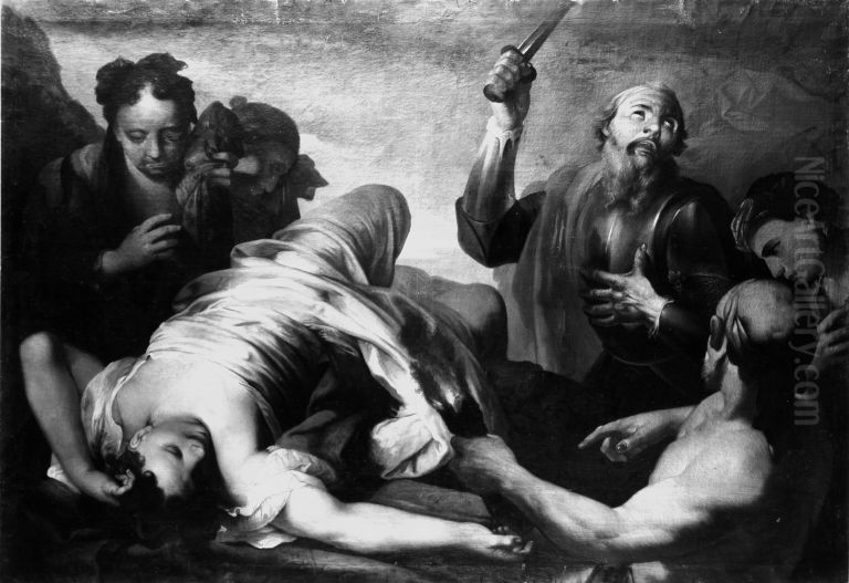 Jephthah offers his daughter to the Lord Oil Painting by Petr Brandl