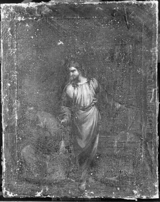 Jesus and Saint Joseph Oil Painting by Dirck Helmbreker