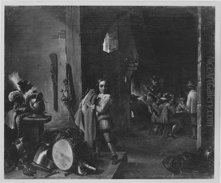 Wachtstube Oil Painting by David Teniers the Younger
