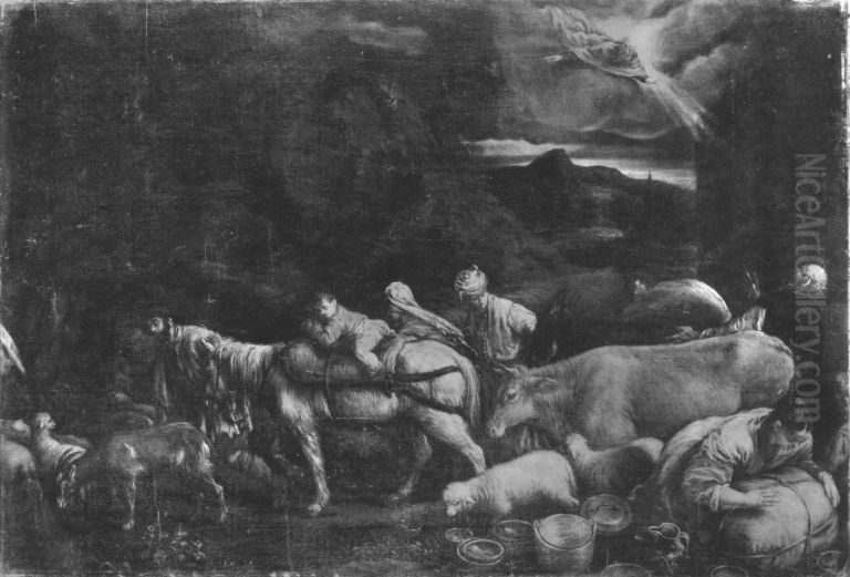 Abrahams Auszug nach Kanaan Oil Painting by Francesco Bassano the Younger