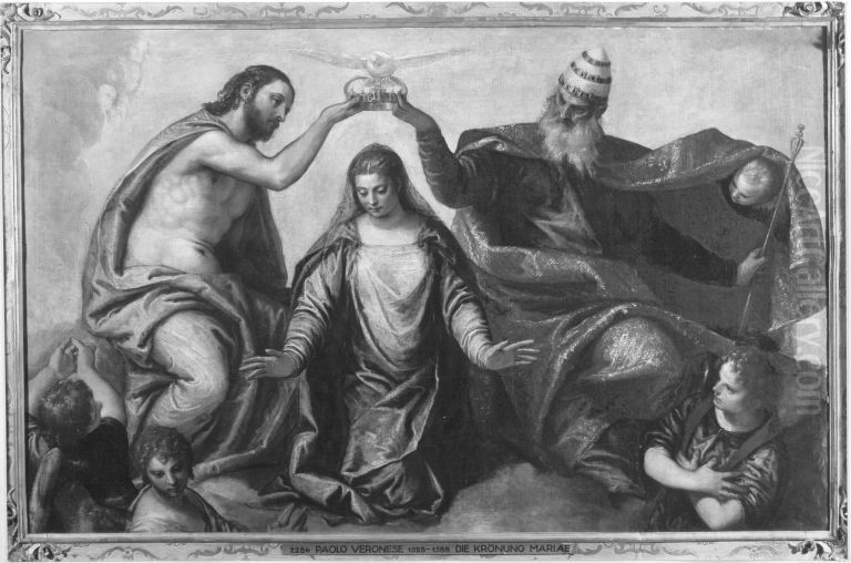 Die Kronung Mariae Oil Painting by Paolo Veronese (Caliari)