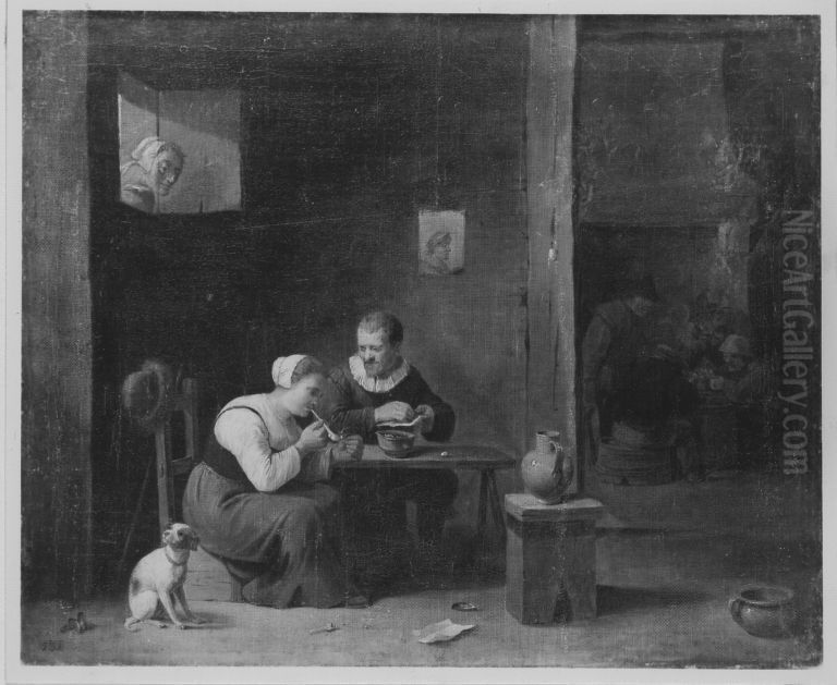 Die Raucherin Oil Painting by Gillis van Tilborgh