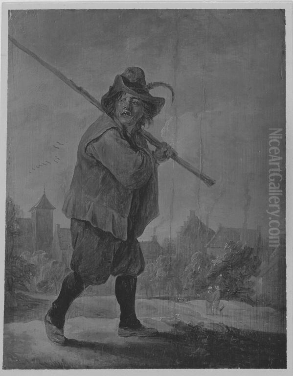 Bauer mit Stange Oil Painting by David Teniers the Younger