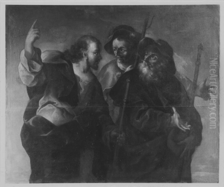 Christus mit den Jungern auf dem Weg nach Emmaus Oil Painting by Francesco Trevisani