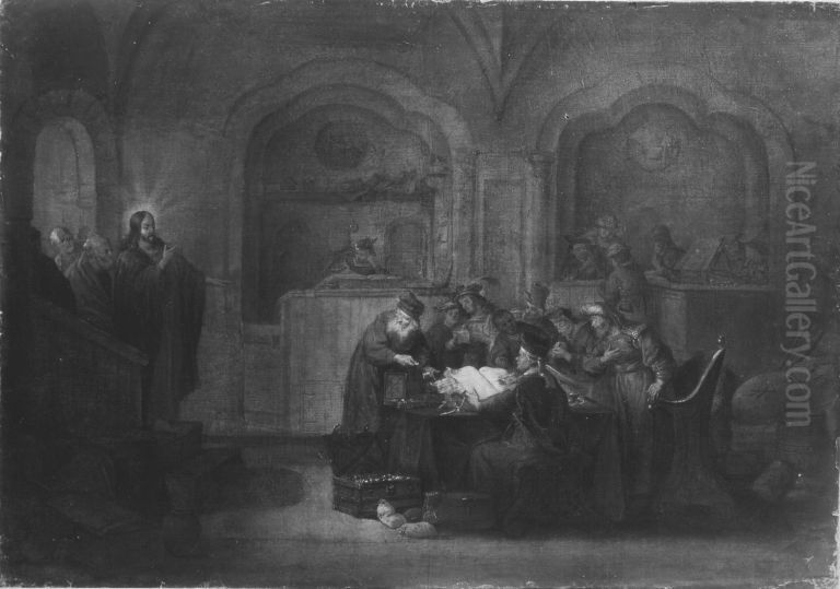 Die Berufung des hl. Matthaus Oil Painting by Christian Wilhelm Ernst Dietrich