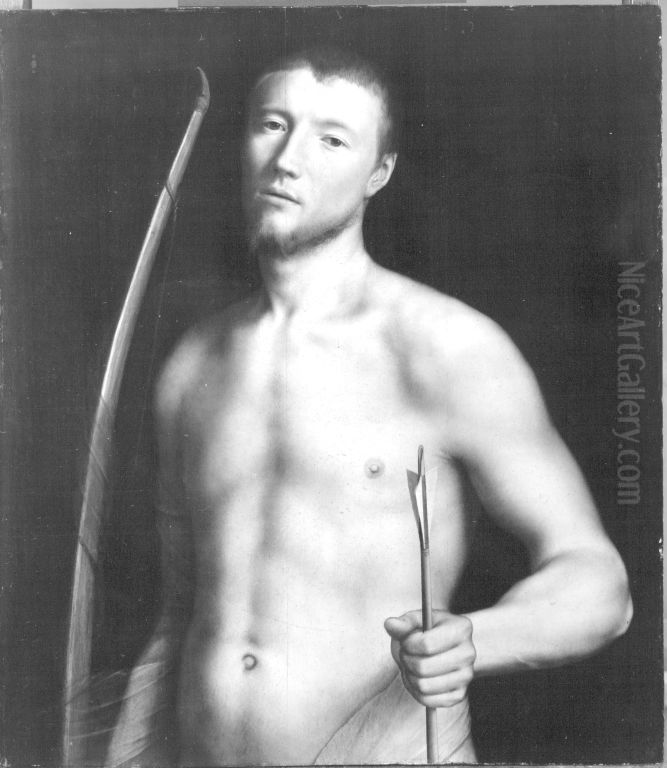Bildnis eines jungen Mannes als hl. Sebastian (?) Oil Painting by Antonis Mor