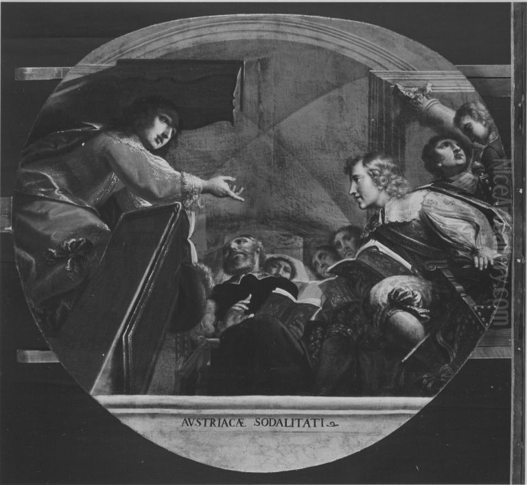 Kurprinz Maximilian und Erzherzog Ferdinand als Studenten in Ingolstadt Oil Painting by Antonio Triva