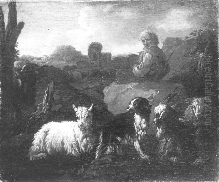 Viehstuck Oil Painting by Philipp Peter Roos