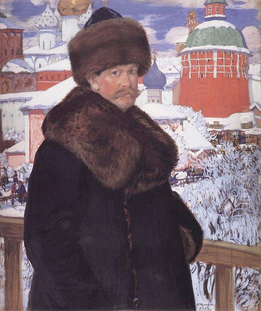 Self-portrait Oil Painting by Boris Kustodiev