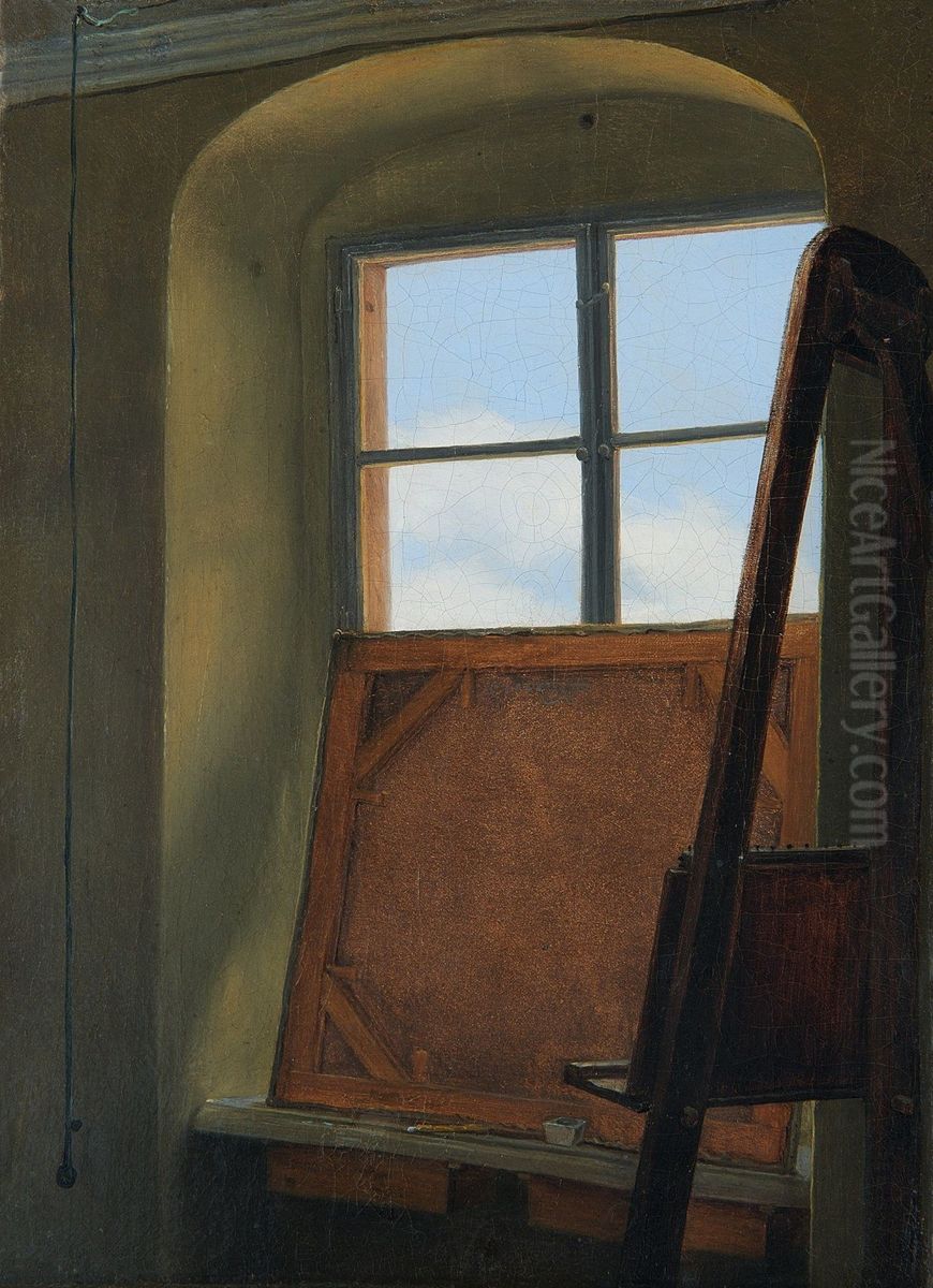 The studio window Oil Painting by Carl Gustav Carus