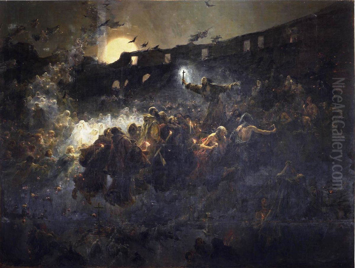 La vision del Coloseo. El ultimo martir Oil Painting by Jose Benlliure Y Gil