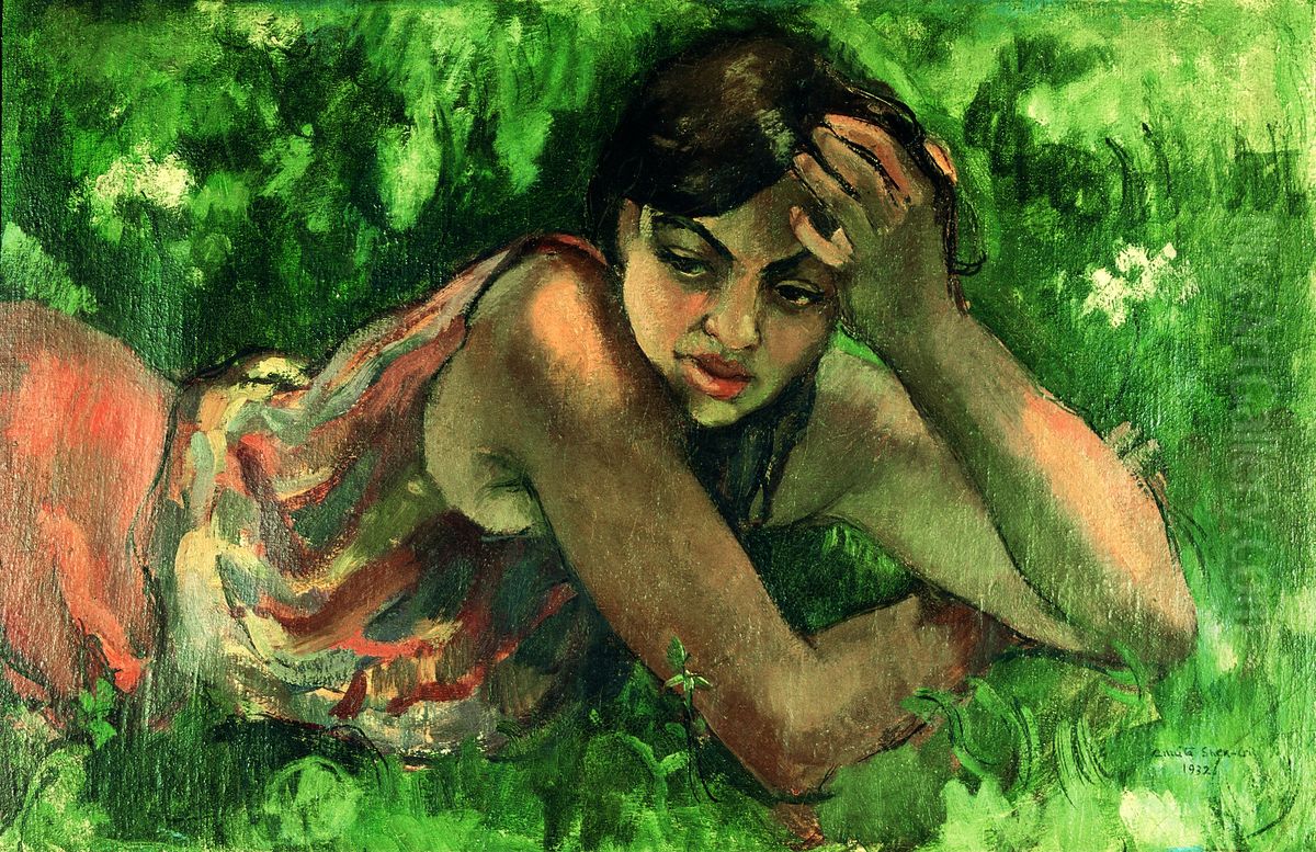 Hungarian gypsy girl Oil Painting by Amrita Sher-Gil