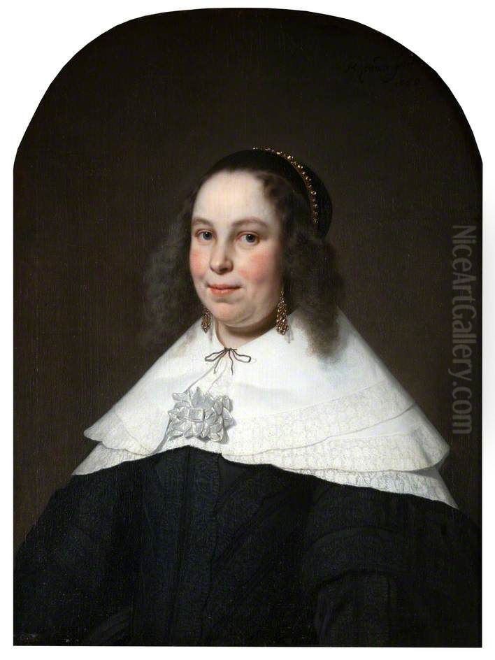 Portrait of the Burgomeister's Wife Oil Painting by Bartholomeus Van Der Helst