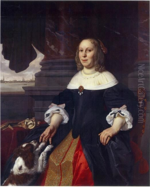 Portrait of Catharina Claesdr. Gaeff alias Lambertsdr. Opsy (1619-1698) Oil Painting by Bartholomeus Van Der Helst