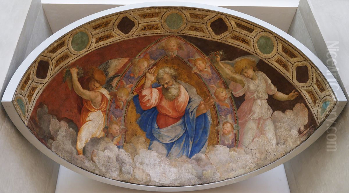 God the Father Blessing among the Angels Oil Painting by Raphael