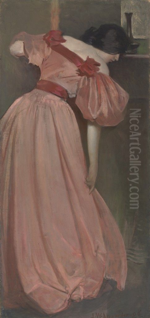 Portrait Study in Pink (The Pink Gown) Oil Painting by John White Alexander