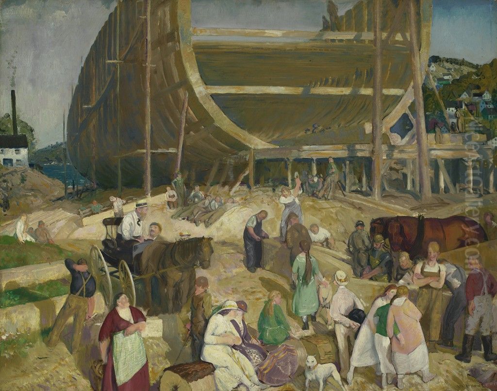 Shipyard Society Oil Painting by George Wesley Bellows