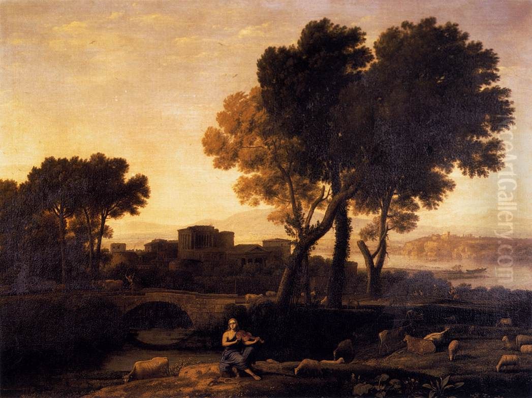 Apollo Guarding the Herds of Admetus Oil Painting by Claude Lorrain (Claude Gellee)