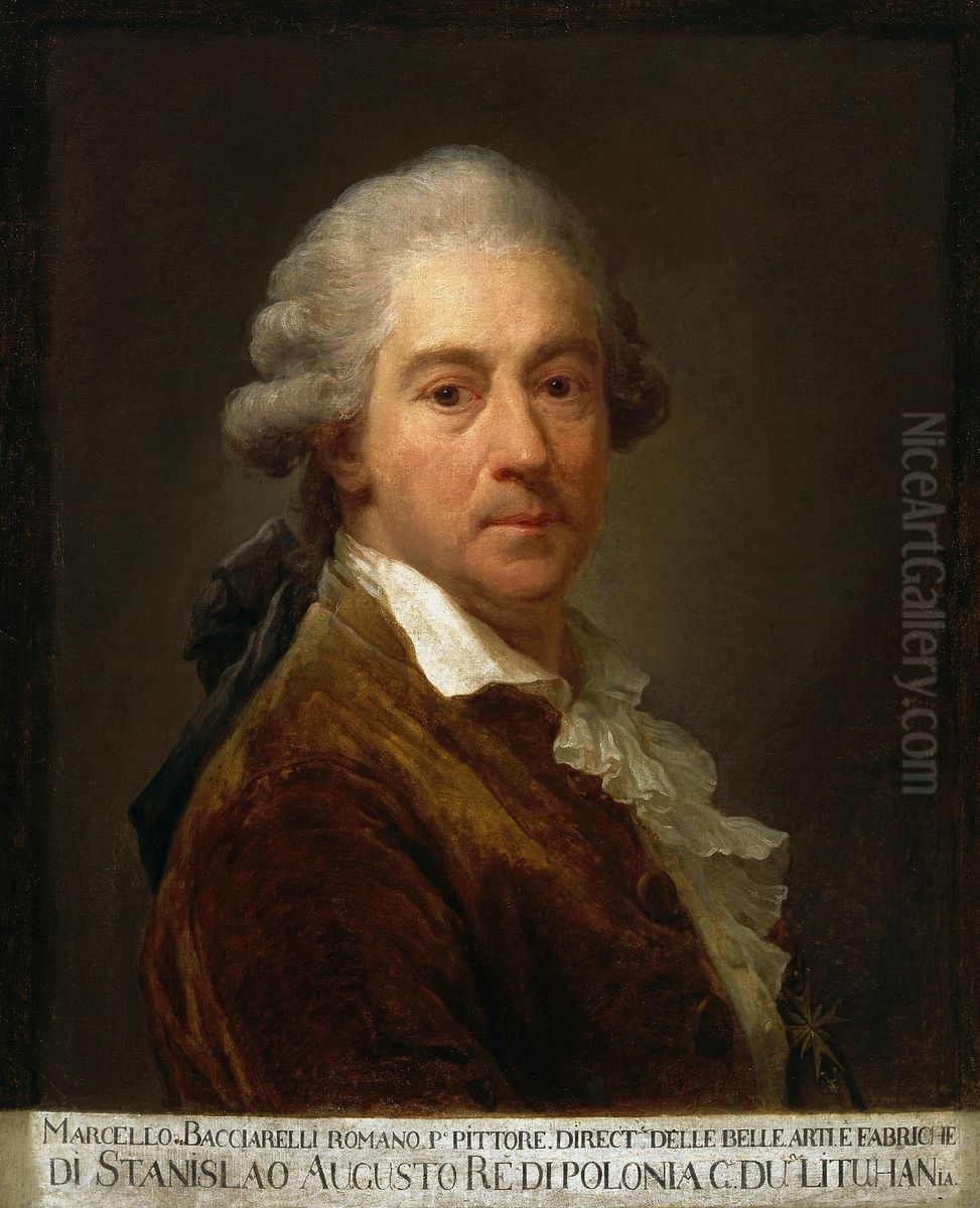 Self-portrait in a tailcoat Oil Painting by Marcello Bacciarelli