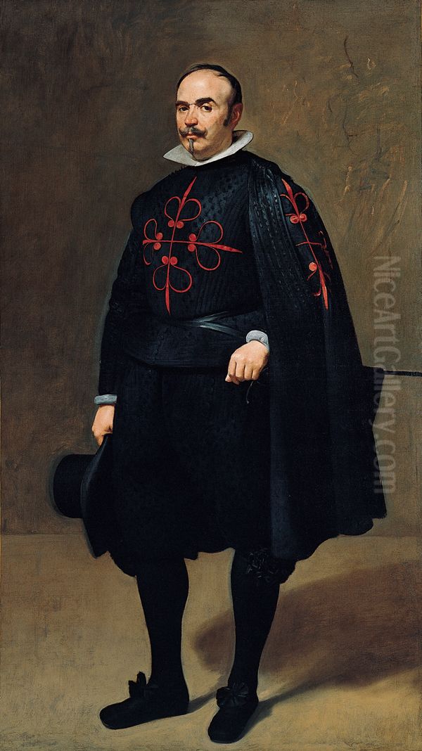 Don Pedro de Barberana y Aparregui, with Calatrava Cross Oil Painting by Diego Rodriguez de Silva y Velazquez