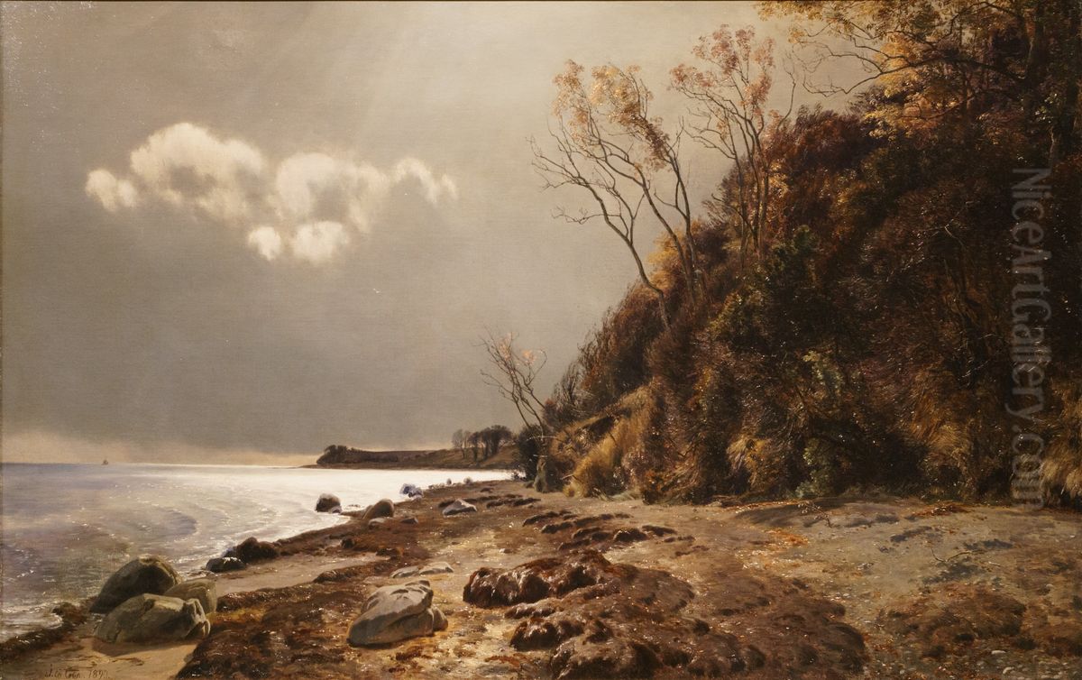 Moesgard Strand Oil Painting by Janus Andreas Bartholin La Cour