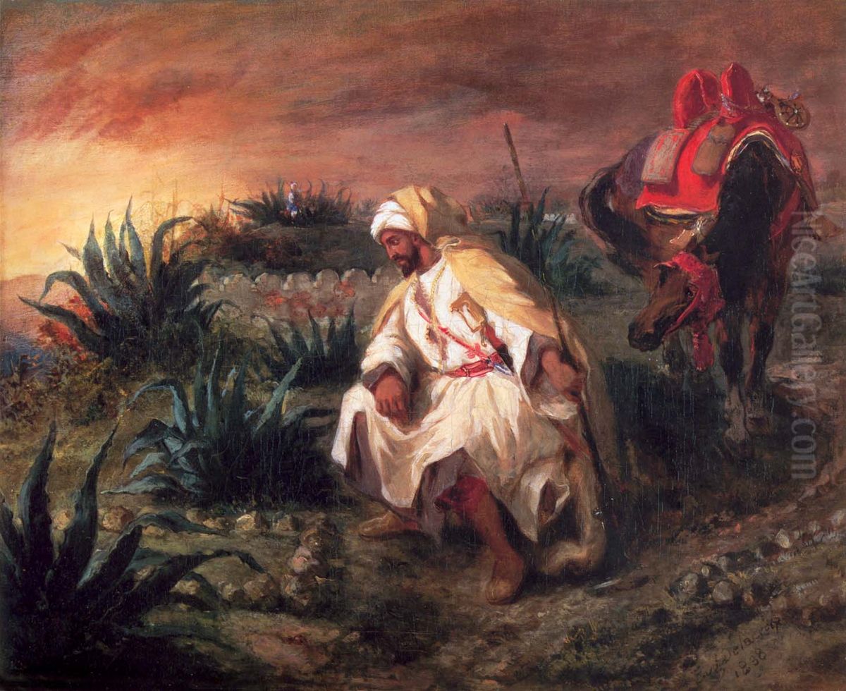 The Arabs at the Grave Oil Painting by Eugene Delacroix
