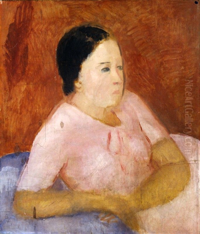 Figura femminile Oil Painting by Virgilio Guidi