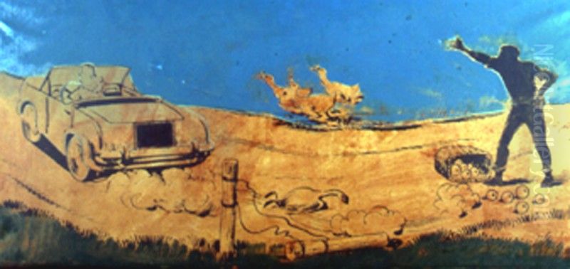 Rebus Oil Painting by Tano Festa