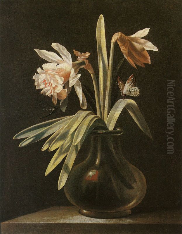 Flowers in a Vase Oil Painting by Simon Pietersz Verelst