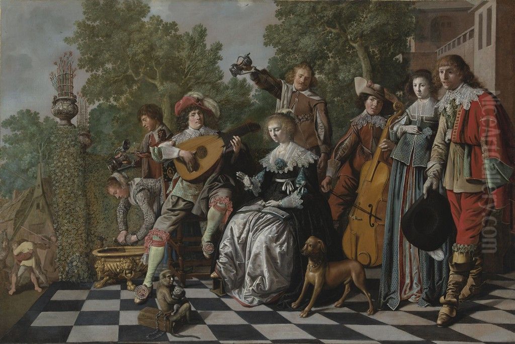 Allegory of Marital Fidelity Oil Painting by Jan Miense Molenaer