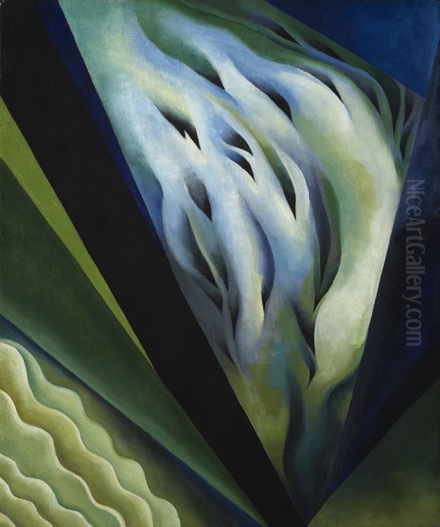 Blue and Green Music Oil Painting by Georgia O'Keeffe