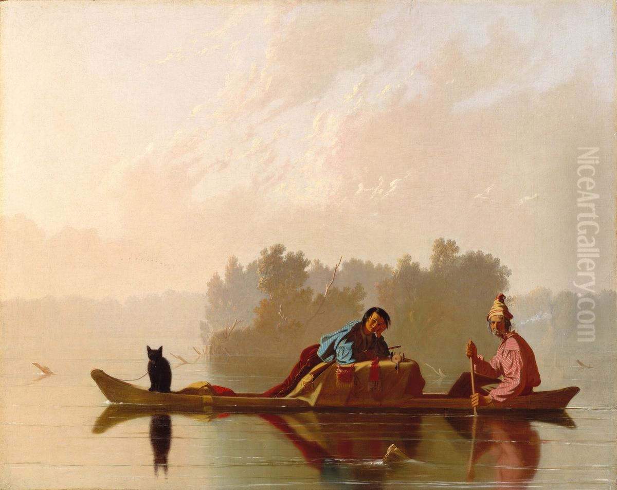Pelzhandler auf dem Missouri Oil Painting by George Caleb Bingham
