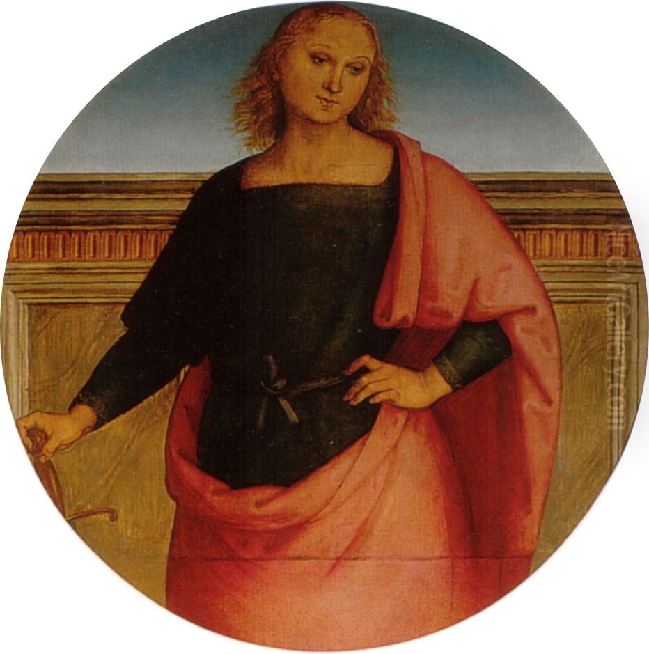 Jeune saint a l'epee, dit longtemps a tort saint Paul (saint Martin ?) Oil Painting by Pietro Vannucci Perugino