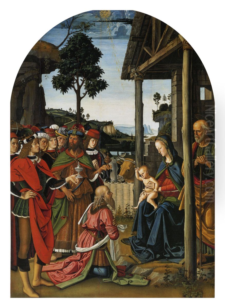 Adoration of the Magi Oil Painting by Pietro Vannucci Perugino