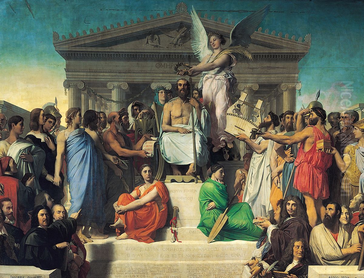 Apotheosis of Homer Oil Painting by Jean Auguste Dominique Ingres
