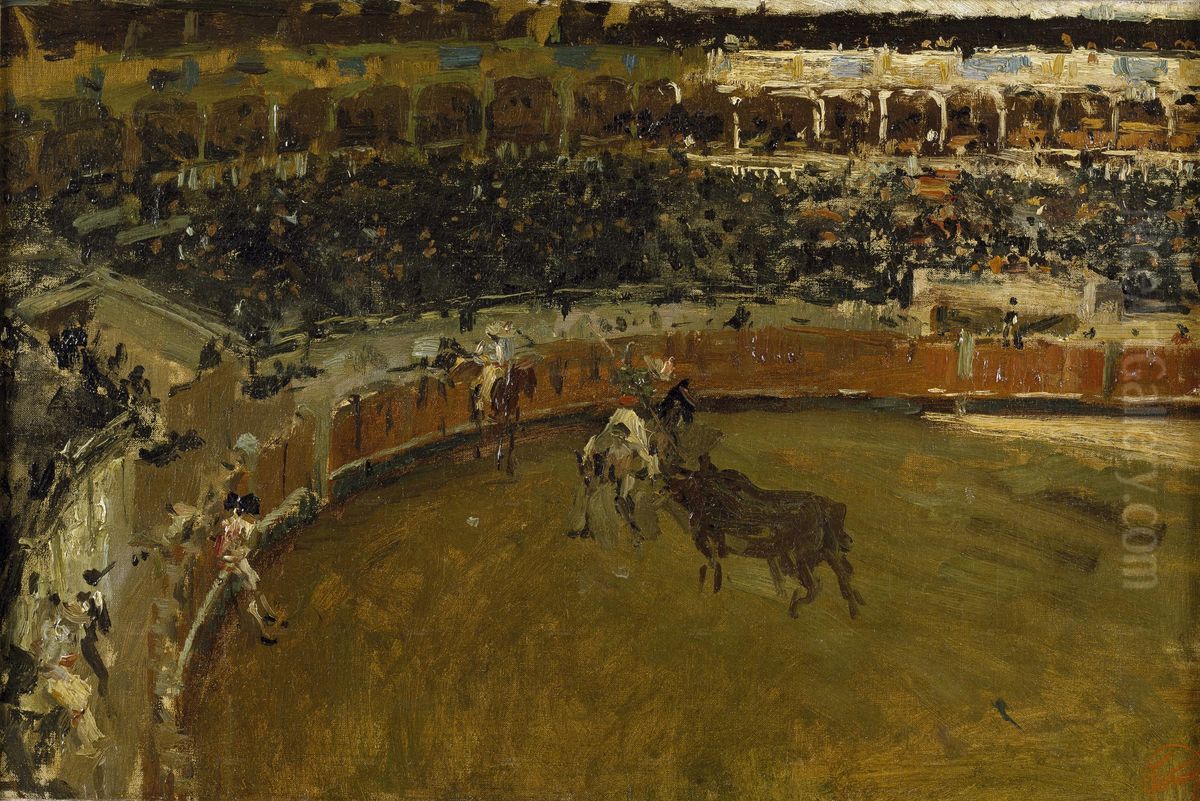 Bullfight Oil Painting by Maria Fortuny Marsal