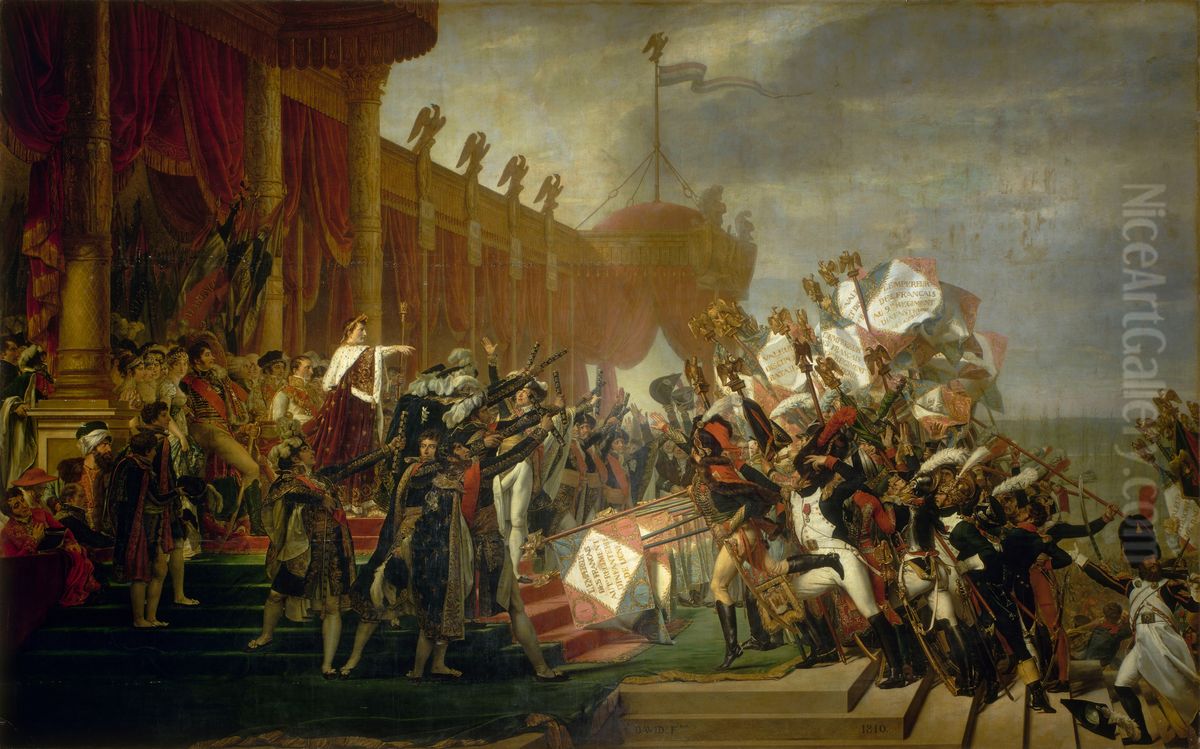 The Army takes an Oath to the Emperor after the Distribution of Eagles, 5 December 1804 Oil Painting by Jacques-Louis David