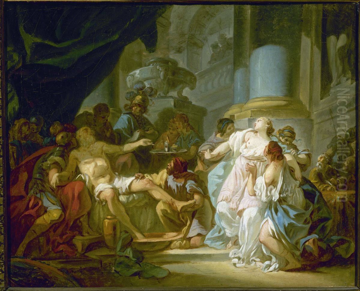 The Death of Seneca Oil Painting by Jacques-Louis David