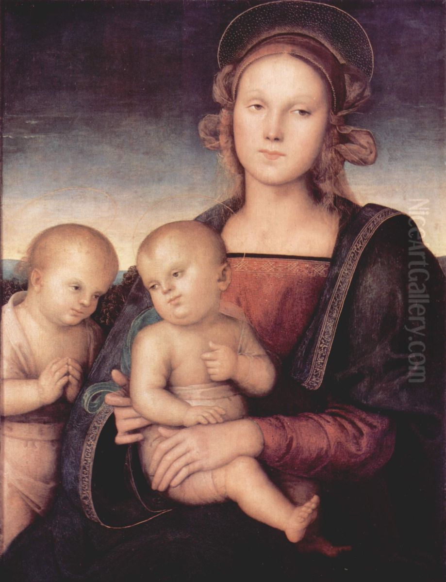 Madonna mit Hl. Johannes dem Taufer Oil Painting by Pietro Vannucci Perugino