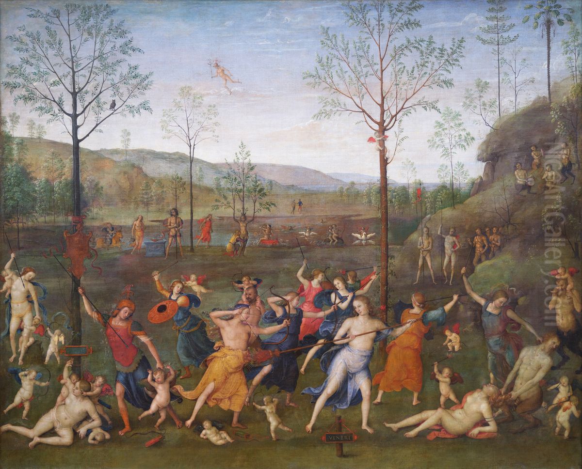 Combat of Love and Chastity Oil Painting by Pietro Vannucci Perugino