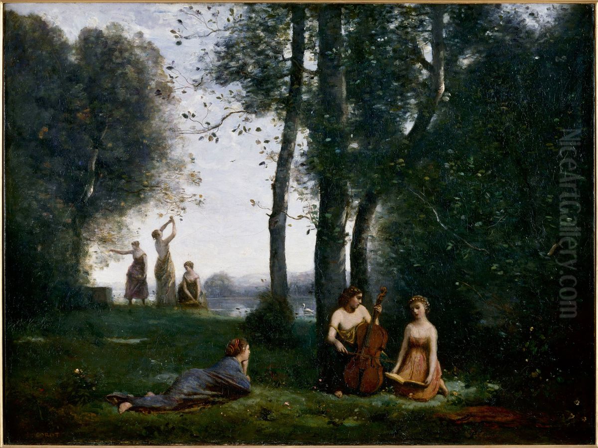 Le Concert champetre Oil Painting by Jean-Baptiste Camille Corot