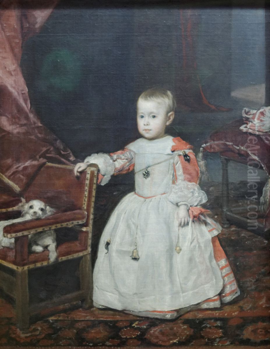 El principe Felipe Prospero Oil Painting by Diego Rodriguez de Silva y Velazquez