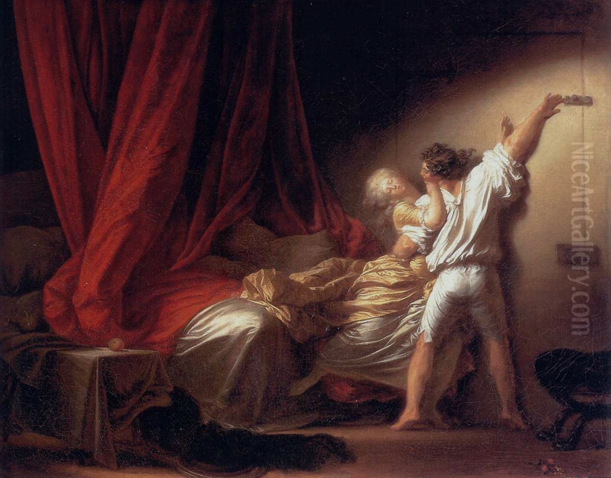 The lock Oil Painting by Jean-Honore Fragonard