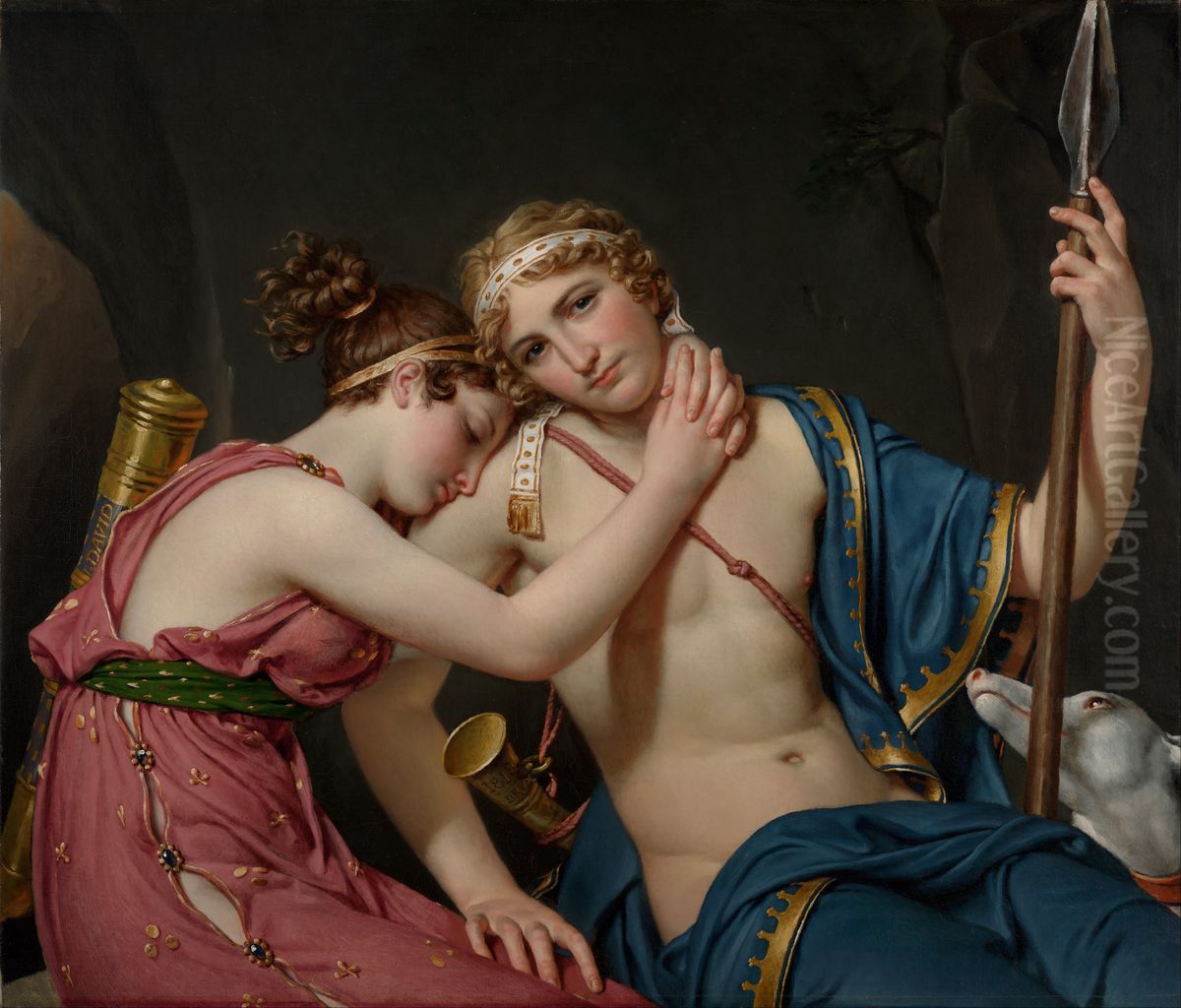 The Farewell of Telemachus and Eucharis Oil Painting by Jacques-Louis David