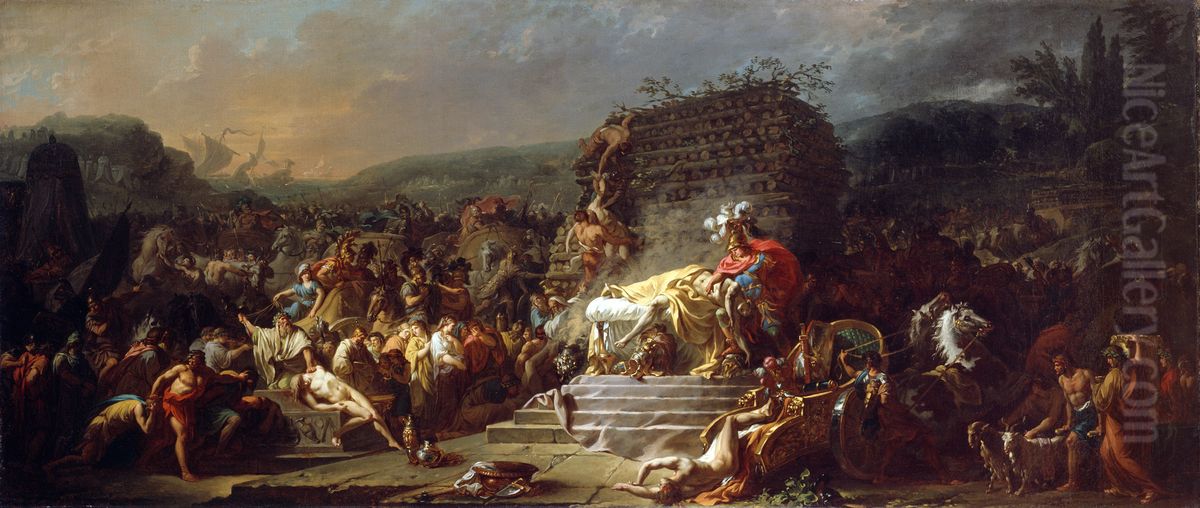 The Funeral of Patroclus Oil Painting by Jacques-Louis David