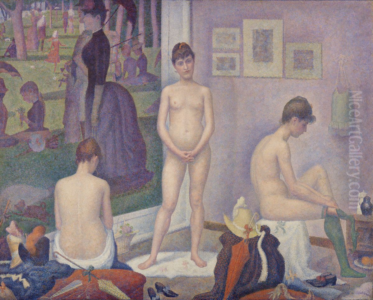 Models (Poseuses) Oil Painting by Georges Seurat