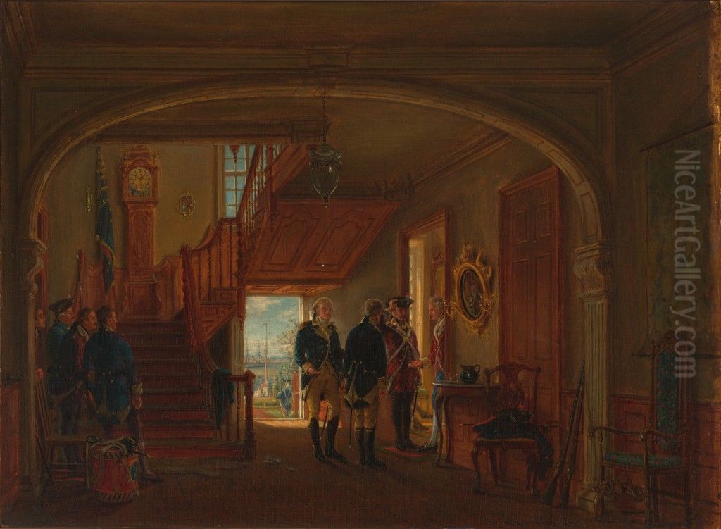 The Meeting of General Washington and Rochambeau Oil Painting by Edward Lamson Henry