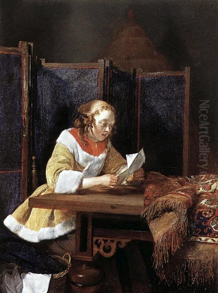 Lecture de la lettre Oil Painting by Gerard Ter Borch